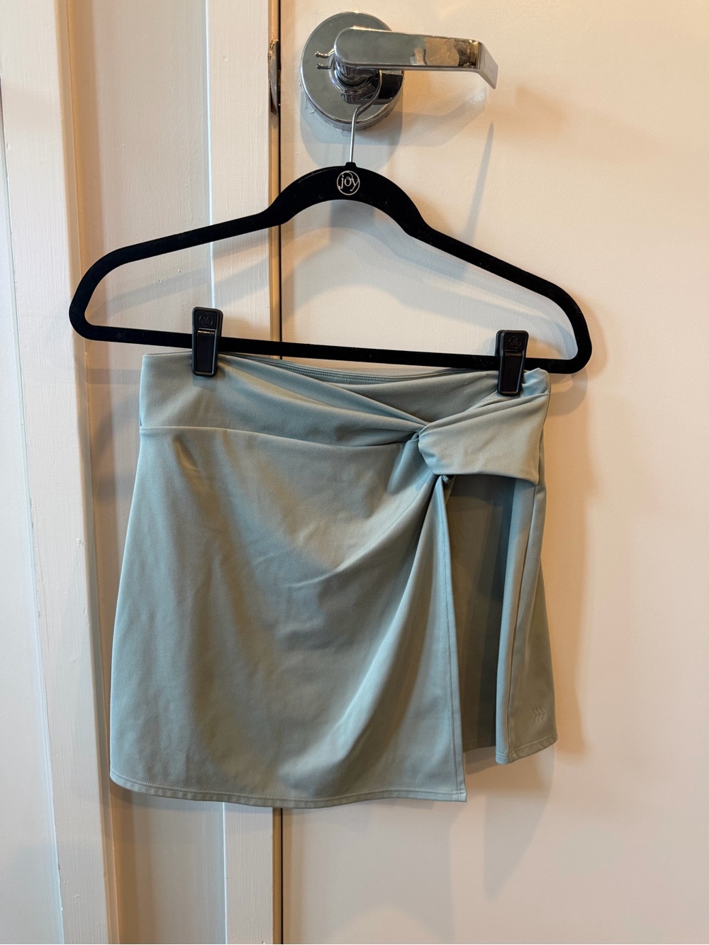 All In Motion - Twist-Detail Mini Skirt in Sage Green - Women